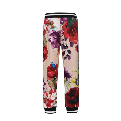The maroon floral print pants 20F-156